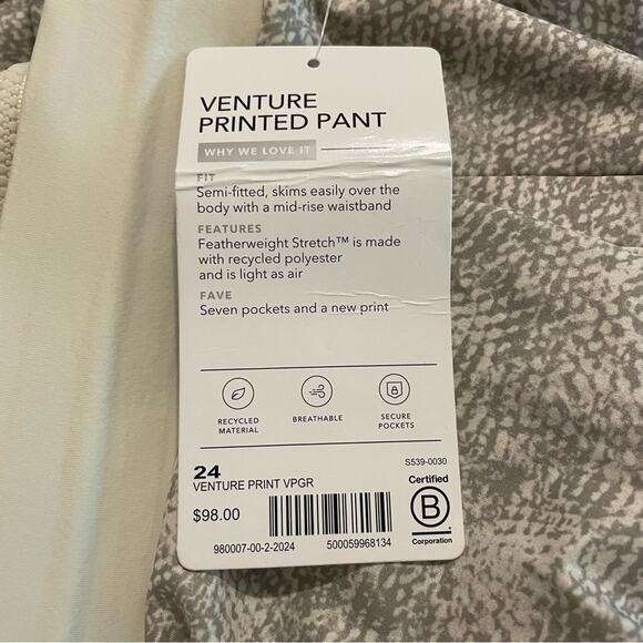 Athleta Venture Printed Pant Joggers Size 26 NWT - Picture 8 of 11